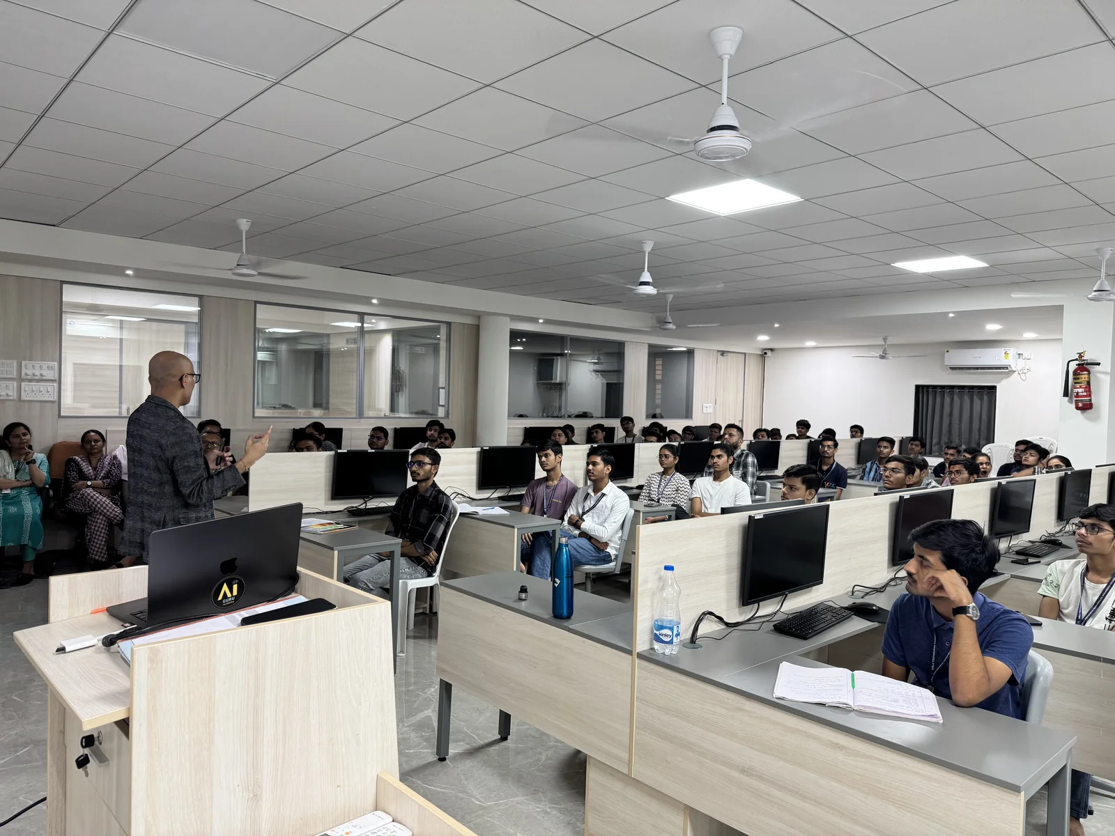 Ritesh leading a hands-on AI lab at BVM Engineering College, Sardar Patel University
