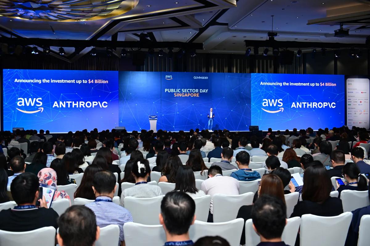 Ritesh Vajariya speaking at AWS Public Sector Day Singapore