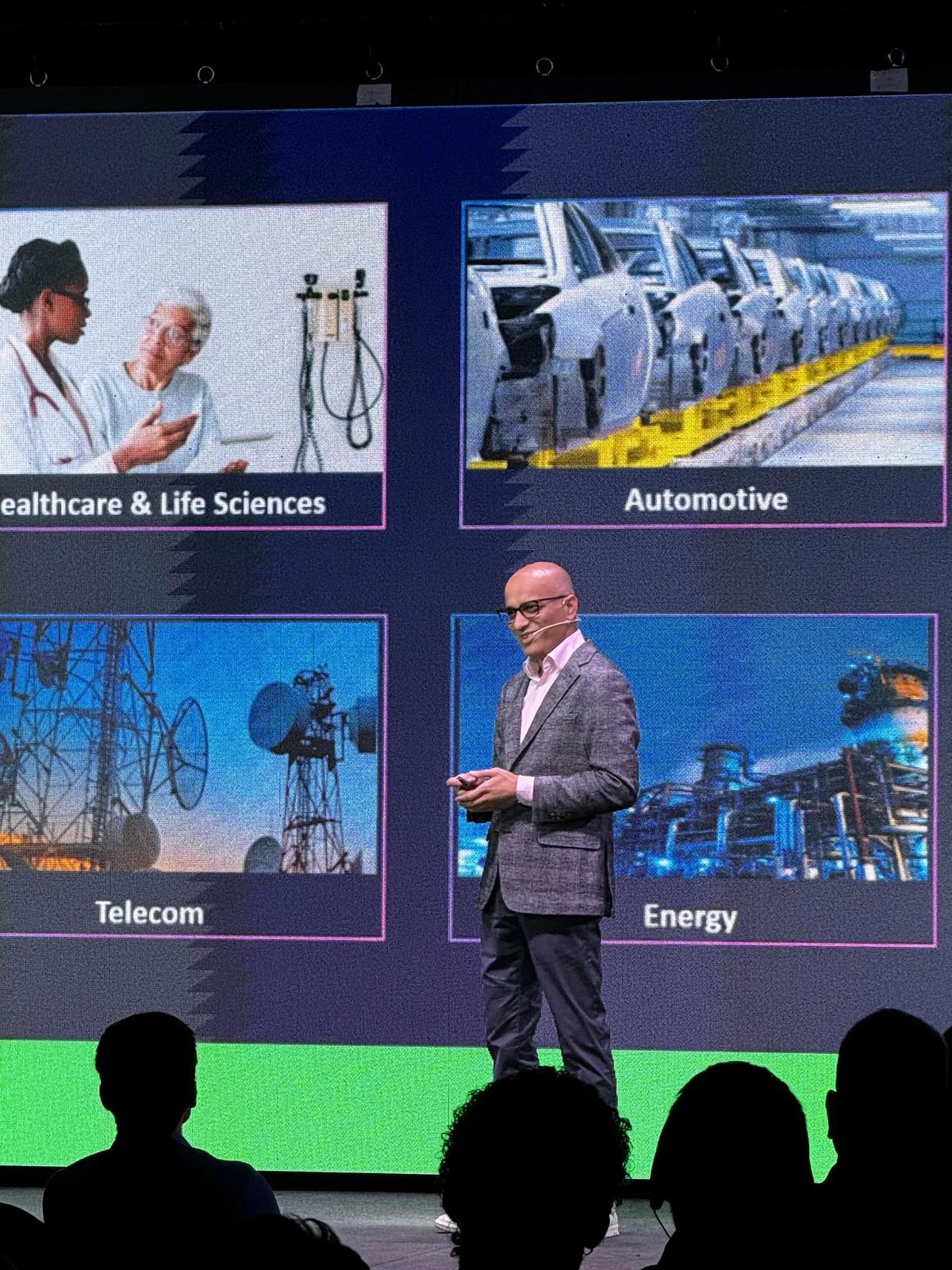 Ritesh Vajariya delivering an AI keynote in Buenos Aires